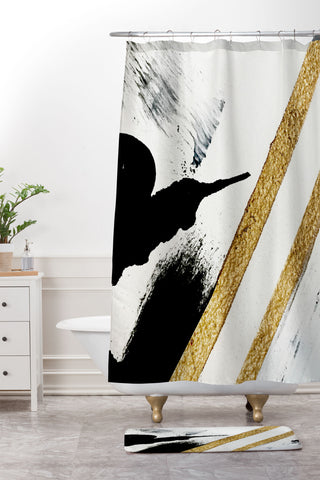 Alyssa Hamilton Art Armor 8 a minimal abstract pie Shower Curtain And Mat