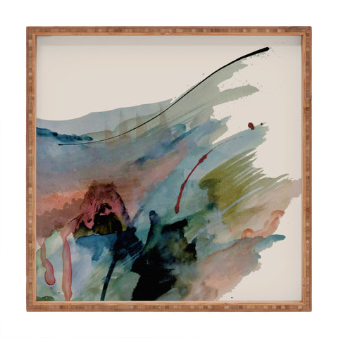Alyssa Hamilton Art Begin again 2 an abstract mix Square Tray