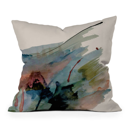 Alyssa Hamilton Art Begin again 2 an abstract mix Outdoor Throw Pillow