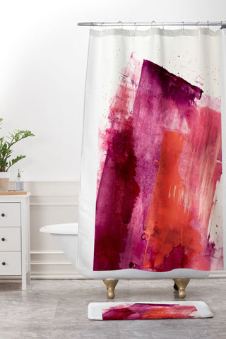 Alyssa Hamilton Art Blushing 2 Shower Curtain And Mat