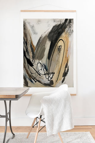 Alyssa Hamilton Art Drift 5 a neutral abstract mix Art Print And Hanger