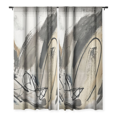 Alyssa Hamilton Art Drift 5 a neutral abstract mix Sheer Non Repeat