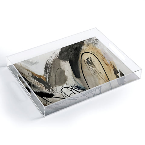 Alyssa Hamilton Art Drift 5 a neutral abstract mix Acrylic Tray