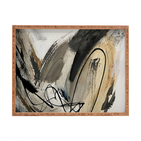 Alyssa Hamilton Art Drift 5 a neutral abstract mix Rectangular Tray