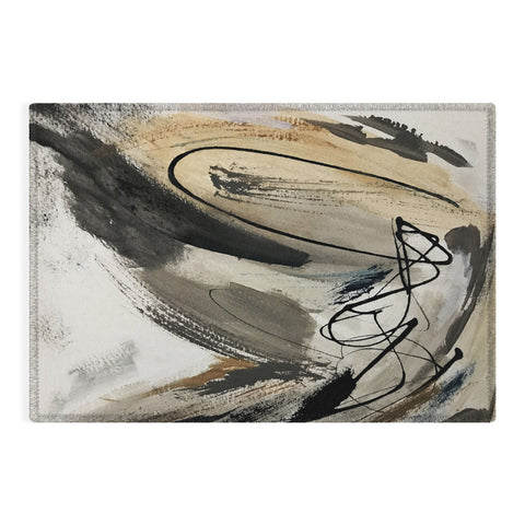 Alyssa Hamilton Art Drift 5 a neutral abstract mix Outdoor Rug
