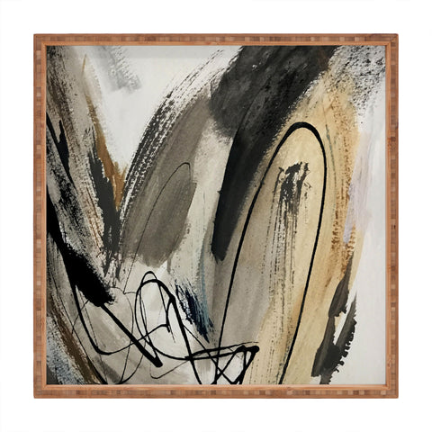Alyssa Hamilton Art Drift 5 a neutral abstract mix Square Tray
