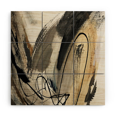 Alyssa Hamilton Art Drift 5 a neutral abstract mix Wood Wall Mural