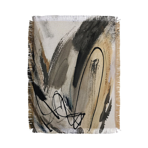 Alyssa Hamilton Art Drift 5 a neutral abstract mix Throw Blanket