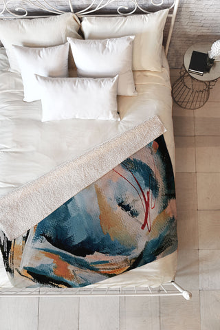 Alyssa Hamilton Art Drift 6 a bold mixed media Fleece Throw Blanket