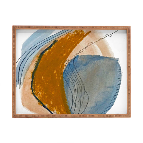 Alyssa Hamilton Art Gentle Breeze a minimal abstract Rectangular Tray