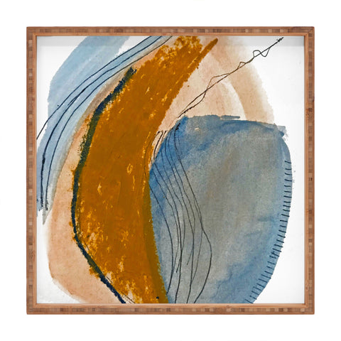 Alyssa Hamilton Art Gentle Breeze a minimal abstract Square Tray
