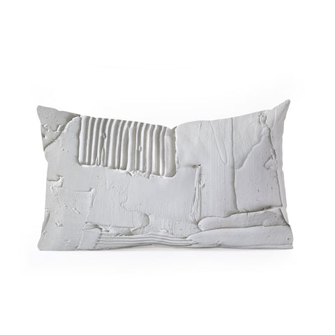 Alyssa Hamilton Art Relief 3 an abstract textured Oblong Throw Pillow