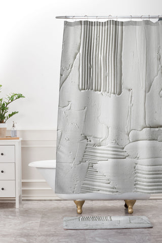 Alyssa Hamilton Art Relief 3 an abstract textured Shower Curtain And Mat