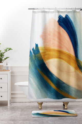 Alyssa Hamilton Art Slow as the Mississippi Shower Curtain And Mat