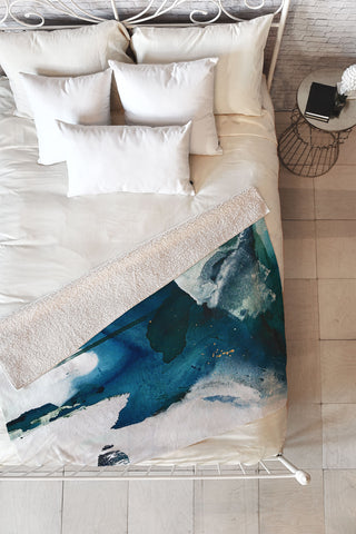 Alyssa Hamilton Art Untamed a minimal abstract Fleece Throw Blanket