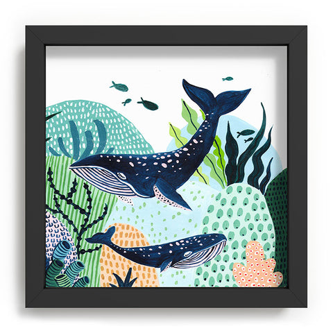 Ambers Textiles Blue Whale Family Recessed Framing Square