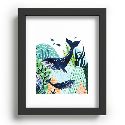 Ambers Textiles Blue Whale Family Recessed Framing Rectangle