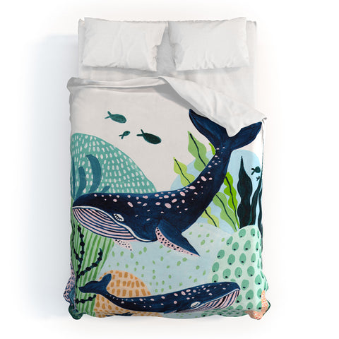 Ambers Textiles Blue Whale Family Duvet Cover