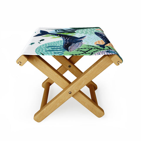 Ambers Textiles Blue Whale Family Folding Stool