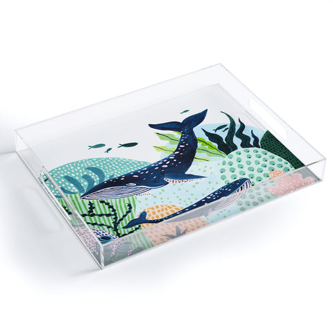 Ambers Textiles Blue Whale Family Acrylic Tray