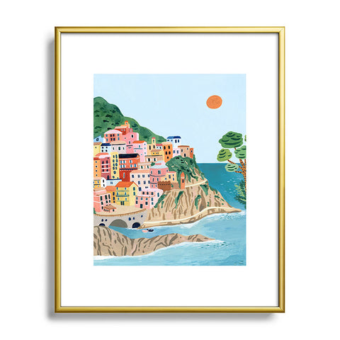 Ambers Textiles Cinque Terre Metal Framed Art Print