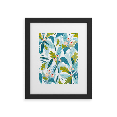 Ambers Textiles Folk Florals Framed Art Print