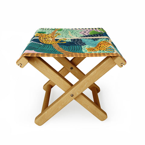 Ambers Textiles Jungle Cheetahs Folding Stool