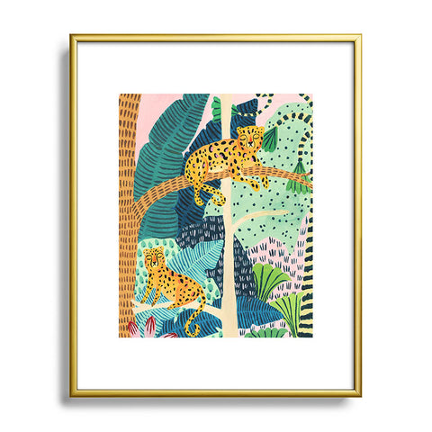 Ambers Textiles Jungle Cheetahs Metal Framed Art Print