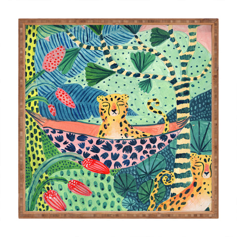 Ambers Textiles Jungle Leopard Family Square Tray
