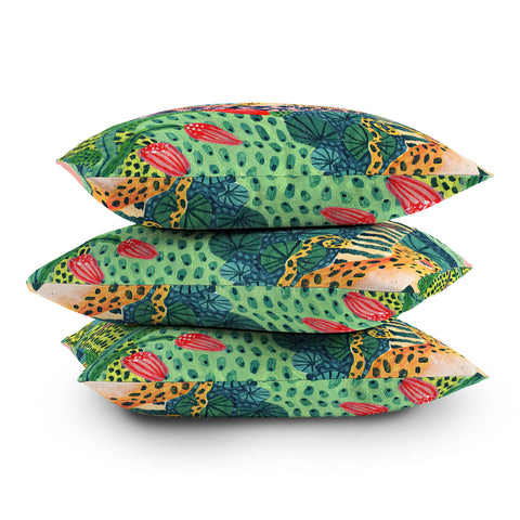 Ambers Textiles Jungle Leopard Family Throw Pillow