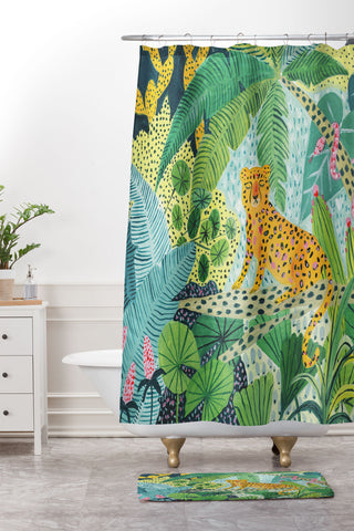 Ambers Textiles Jungle Leopard Shower Curtain And Mat