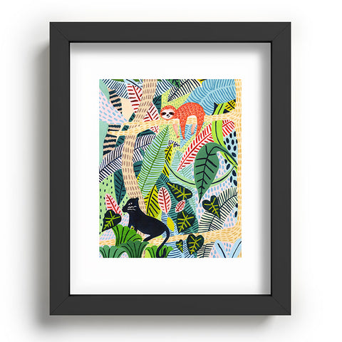 Ambers Textiles Jungle Sloth and Panther Recessed Framing Rectangle