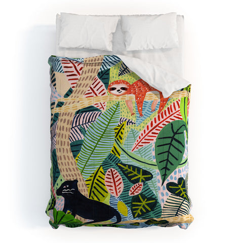 Ambers Textiles Jungle Sloth and Panther Comforter