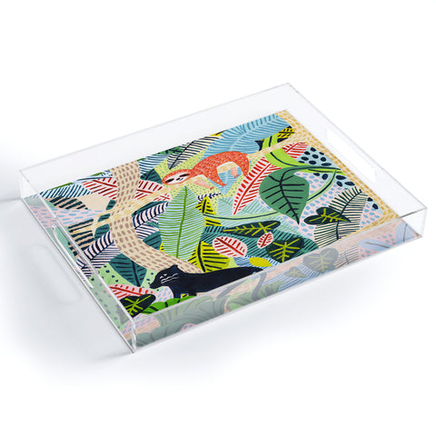 Ambers Textiles Jungle Sloth and Panther Acrylic Tray