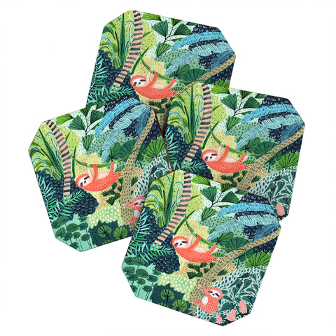 Ambers Textiles Jungle Sloth Coaster Set