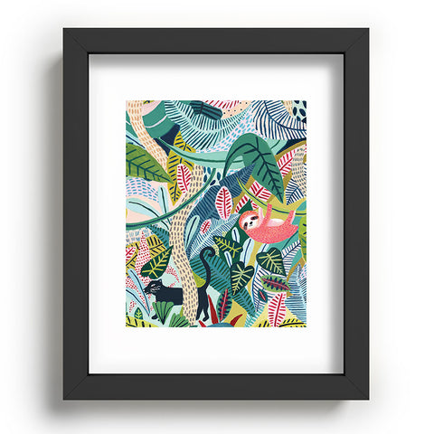 Ambers Textiles Jungle Sloth Panther Pals Recessed Framing Rectangle