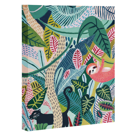 Ambers Textiles Jungle Sloth Panther Pals Art Canvas