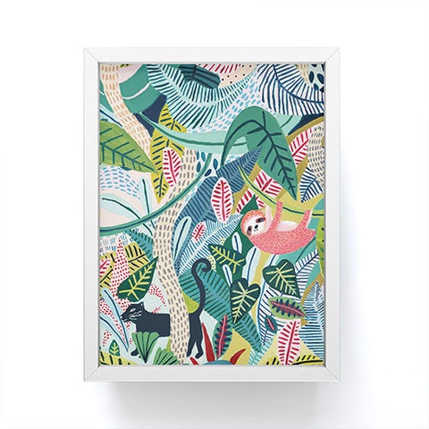 Ambers Textiles Jungle Sloth Panther Pals Framed Mini Art Print