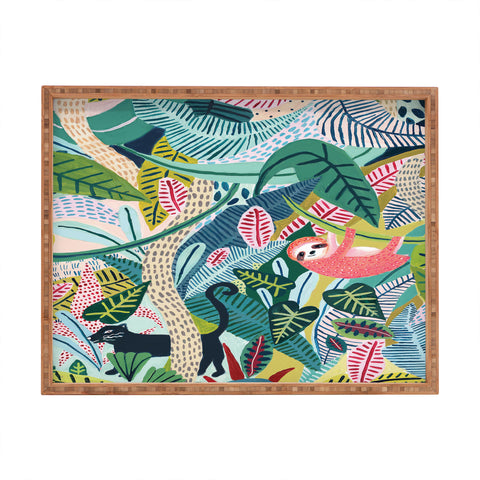 Ambers Textiles Jungle Sloth Panther Pals Rectangular Tray