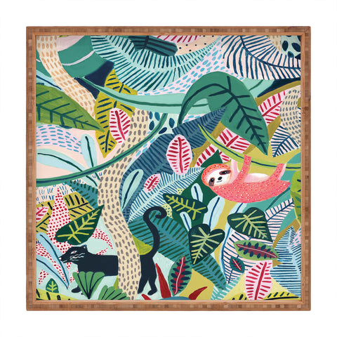 Ambers Textiles Jungle Sloth Panther Pals Square Tray