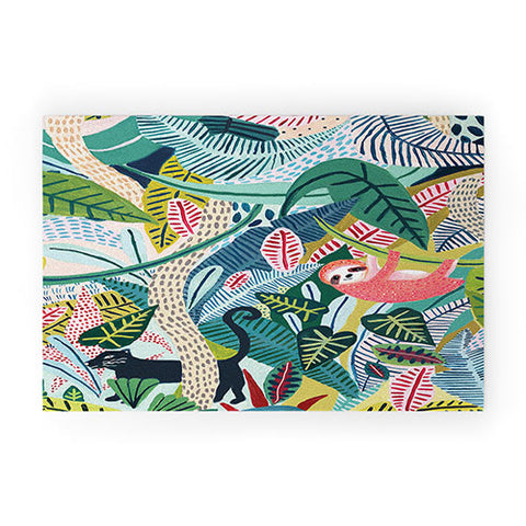 Ambers Textiles Jungle Sloth Panther Pals Welcome Mat