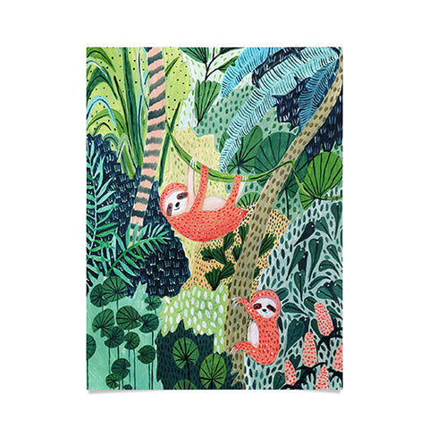 Ambers Textiles Jungle Sloth Poster