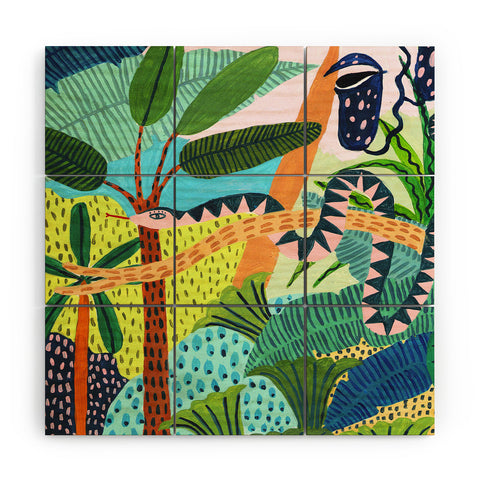 Ambers Textiles Jungle Snake Wood Wall Mural