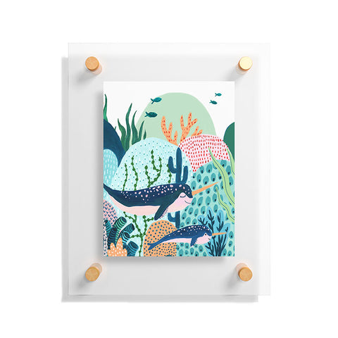 Ambers Textiles Narwhal Family Floating Acrylic Print