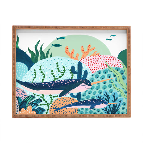 Ambers Textiles Narwhal Family Rectangular Tray