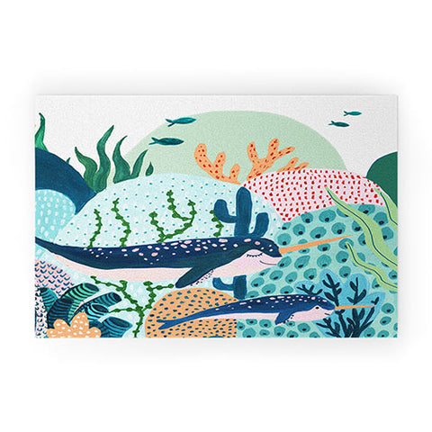 Ambers Textiles Narwhal Family Welcome Mat