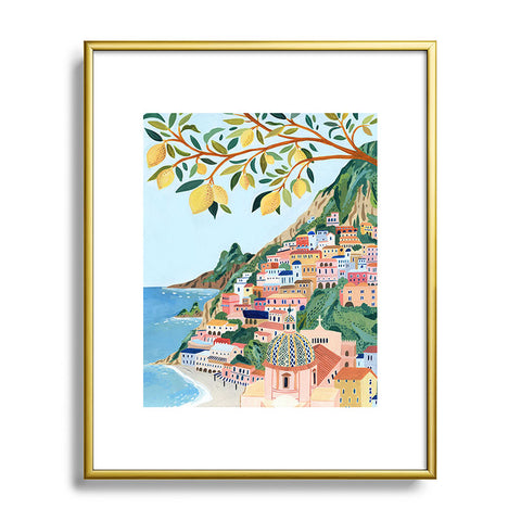 Ambers Textiles Positano Italy Metal Framed Art Print