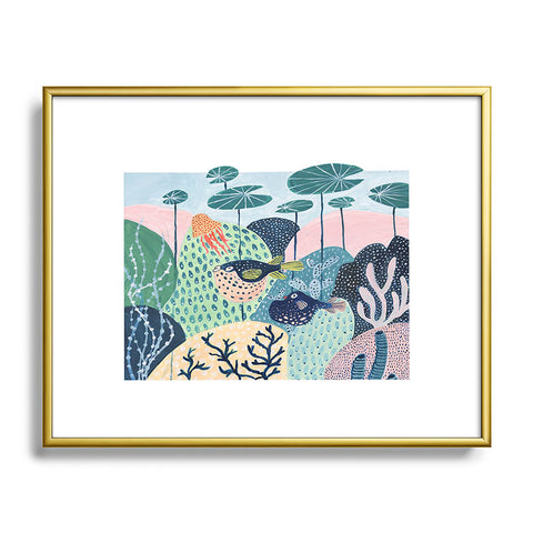 Ambers Textiles Puffer Fish Metal Framed Art Print