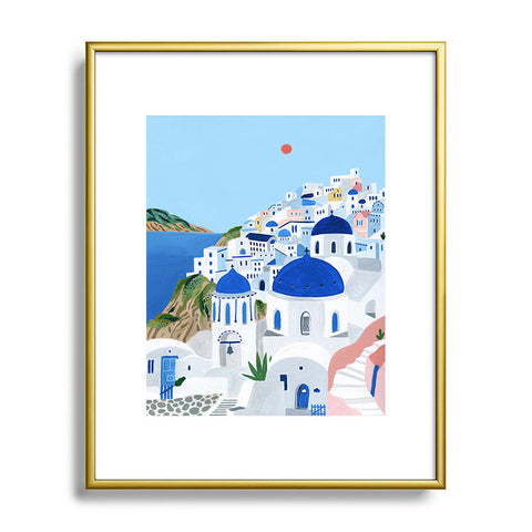 Ambers Textiles Santorini Metal Framed Art Print