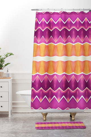 Amy Sia Agadir 3 Purple Shower Curtain And Mat